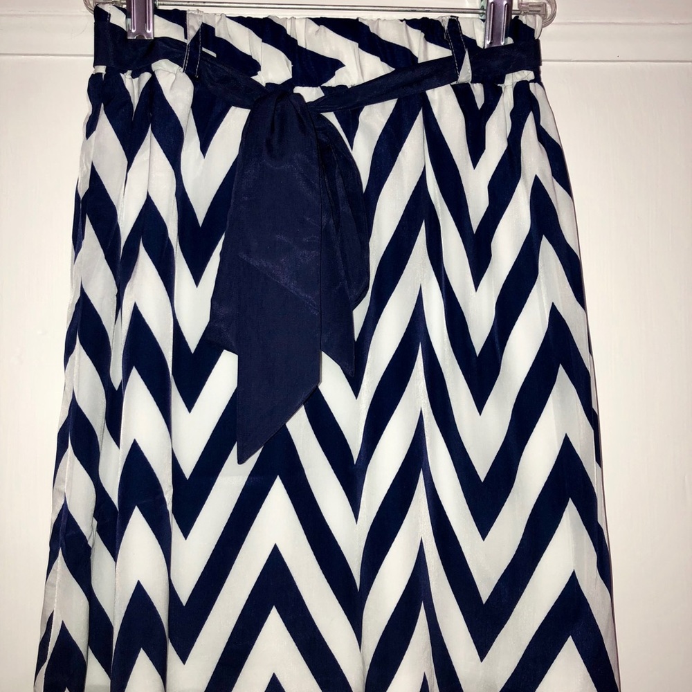 Navy chevron skirt